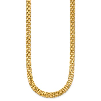 Herco 18K Polished 6.5mm Popcorn Mesh 18 Inch Necklace — alternate view