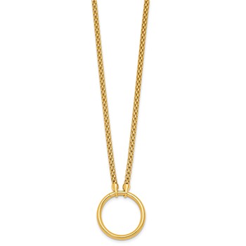 Herco 18K Polished Single Ring 17.75 Inch Popcorn Mesh Necklace — alternate view