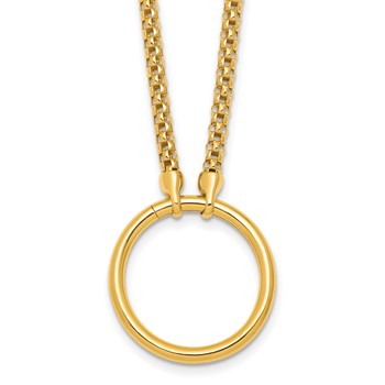 Herco 18K Polished Single Ring 17.75 Inch Popcorn Mesh Necklace