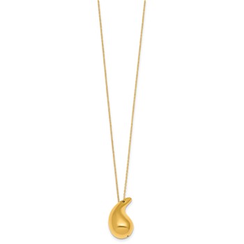 Herco 18K Polished Puffed Teardrop 18 Inch Necklace — alternate view