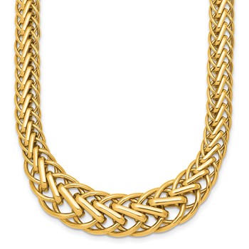 Herco 18K Polished Graduated Fancy Link 18 Inch Necklace