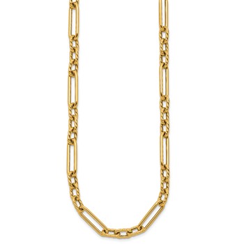 Herco 18K Polished and Textured Mixed Open Link 18 Inch Necklace — alternate view