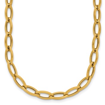 Herco 18K Polished Oval Link 18 Inch Necklace