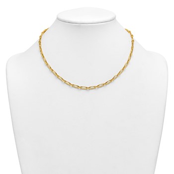 Herco 18K Polished Fancy Oval Link 17.5 Inch Necklace — alternate view