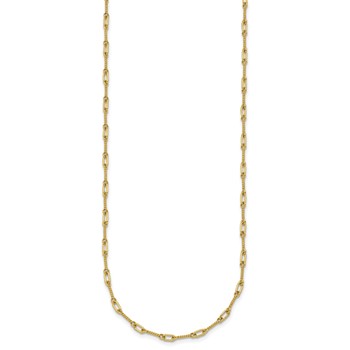 Herco 18K Polished Solid Twisted Bar Link 20 Inch with 2 Inch Extension Chain Necklace — alternate view