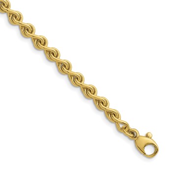 Herco 18K Polished Solid Fancy Link 16 Inch with 2 Inch Extension Chain Necklace