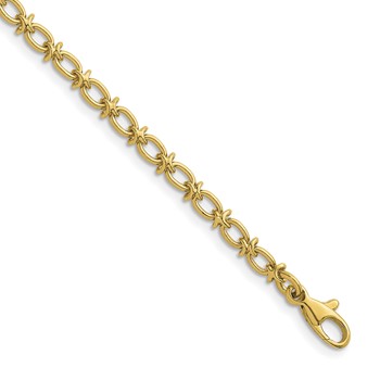 Herco 18K Polished Solid Fancy Link 16 Inch with 2 Inch Extension Chain Necklace