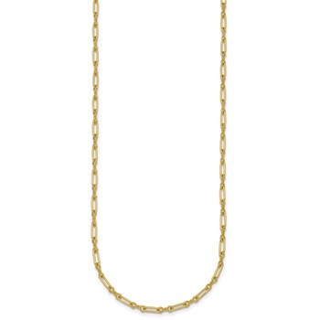Herco 18K Polished Solid Twisted Oval Link 16 Inch with 2 Inch Extension Chain Necklace — alternate view