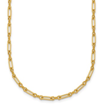 Herco 18K Polished Solid Twisted Oval Link 16 Inch with 2 Inch Extension Chain Necklace