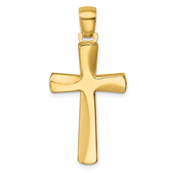 Herco 18K Polished and Satin Cross Pendant