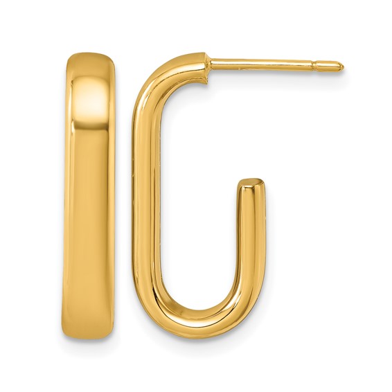 Herco 18K Polished J-Hoop Post Earrings - HERCO