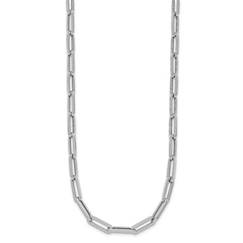 Herco 14K White Gold Polished 5.3mm Paperclip Link 18 Inch Necklace — alternate view