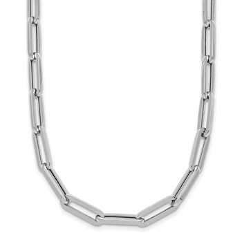 Herco 14K White Gold Polished 5.3mm Paperclip Link 18 Inch Necklace
