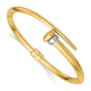 Herco 18K Two-tone Polished Bypass Hinged Bangle