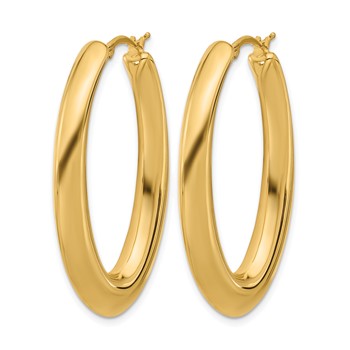 Herco 18K Polished Graduated Knife Edge Oval Hoop Earrings — alternate view