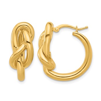 Herco 18K Polished Infinity Knot Round Hoop Earrings