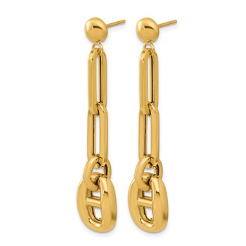 Herco 18K Polished Paperclip and Anchor Link Post Dangle Earrings — alternate view