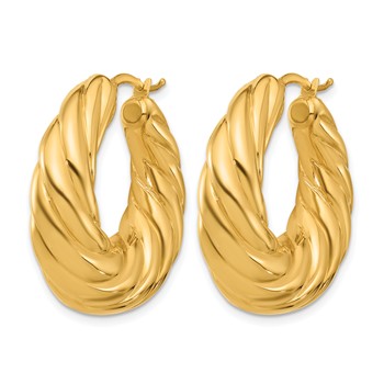 Herco 18K Polished and Twisted Graduated Round Hoop Earrings — alternate view