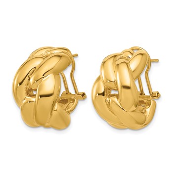 Herco 18K Polished Curb Link Omega Back C-Hoop Earrings — alternate view