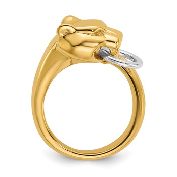 Herco 18K Two-tone Polished Fancy Panther Head Bypass Ring — alternate view