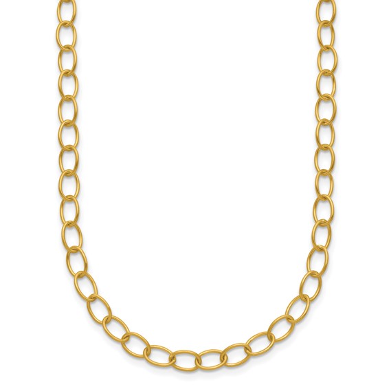 HERCO Gold Satin Solid Oval Link Necklaces - HERCO