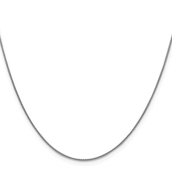 Leslie's 18K White Gold 20 inch 1mm Diamond-cut Spiga with Spring Ring Clasp Chain — alternate view