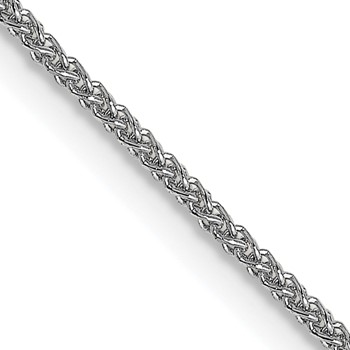 Leslie's 18K White Gold 20 inch 1mm Diamond-cut Spiga with Spring Ring Clasp Chain