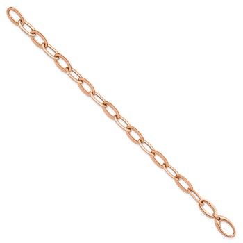 Herco 18K Rose Gold Polished 8.3mm Oval Link 8in Chain Bracelet — alternate view