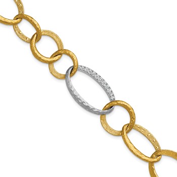 Herco 18K W & Y Textured Link