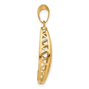 Herco 18K Polished and Textured Fancy Linked Circle Design Pendant — alternate view