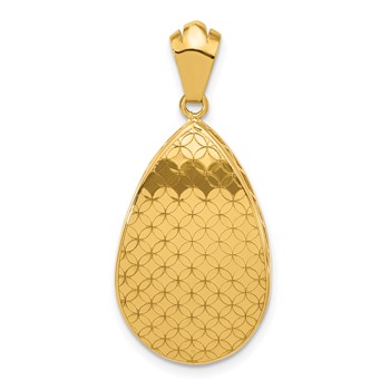 Herco 18K Polished and Textured Fancy Linked Circle Design Pendant