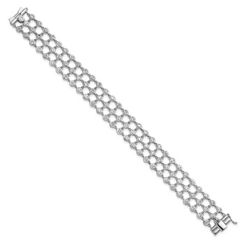 Herco 18K White Gold Diamond 3 Row 7.25 inch Bracelet — alternate view