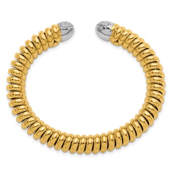 Herco 18K Two-tone Polished Diamond Cuff Bangle — alternate view