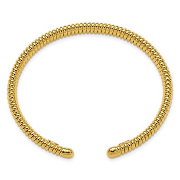Herco 18K Polished and Grooved 4mm Cuff Bangle — alternate view