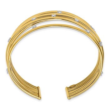 Herco 18K Polished Diamond Cuff Bangle — alternate view