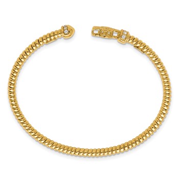 Herco 18K Polished Diamond Cuff Bangle — alternate view