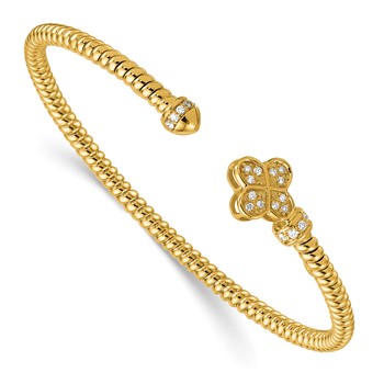 Herco 18K Polished Diamond Cuff Bangle