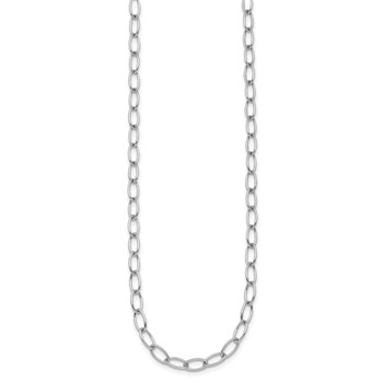 Herco 18K White Gold Rhodium-plated Polished 4.5mm Solid Oval Link 18 Inch Chain — alternate view