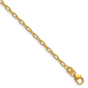 Herco 18K Polished 2.3mm Solid Oval Link Cable 22 Inch Chain