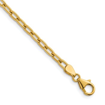 Herco 18K Polished 3.6mm Solid Oval Link Cable 22 Inch Chain