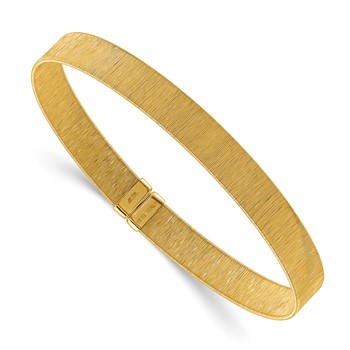 Herco 18K Polished and Textured 7.25mm Cuff Bangle