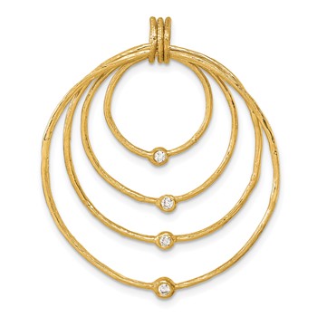 Herco 18K Polished and Satin Diamond Four Open Circles Pendant