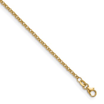 Herco 18K Polished 2.4mm Solid Rolo 22 Inch Chain