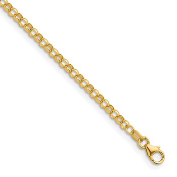 Herco 18K Polished 3.3mm Solid Rolo 22 Inch Chain
