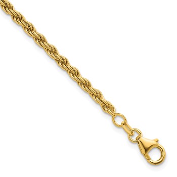 Herco 18K Polished 3.1mm Solid Rope 7.5 Inch Chain Bracelet