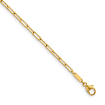 Herco 18K Polished 2.5mm Solid Paperclip Link 22 Inch Chain