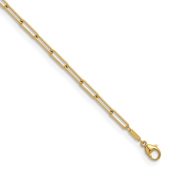 Herco 18K Polished 3.4mm Solid Paperclip Link 34 Inch Chain