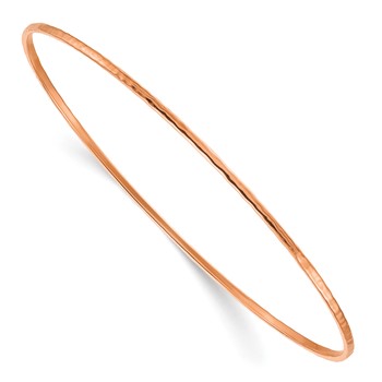 Herco 18K Rose Gold Solid Hammered 1.5mm Slip-on Bangle