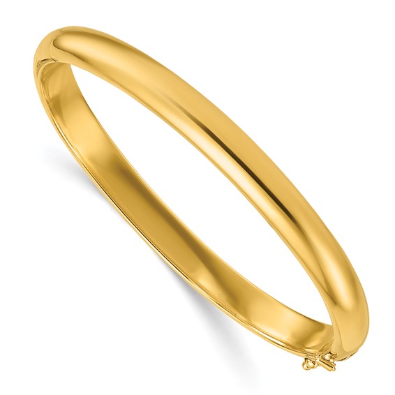 Herco 18K Polished 6.5mm Hinged Bangle - HERCO