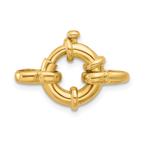 Herco 18K Polished 12mm Small Fancy Spring Ring and Loop Herco 18K Polished 12mm Small Fancy Spring Ring and Loop